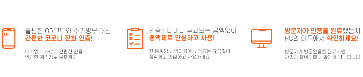 방문인증, 안심콜, 출입인증