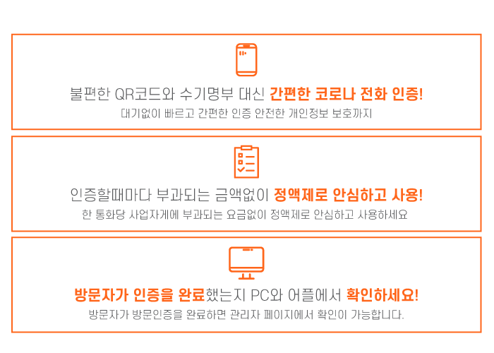 방문인증, 안심콜, 출입인증